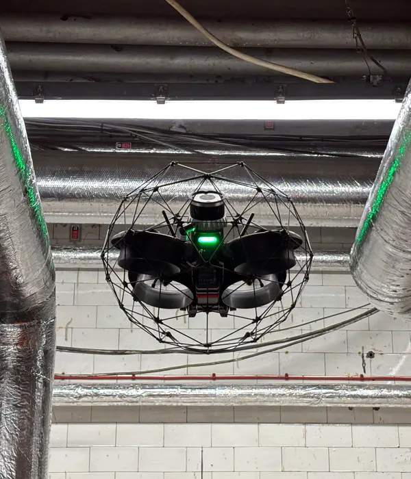 Internal M&E inspection by confined space drone